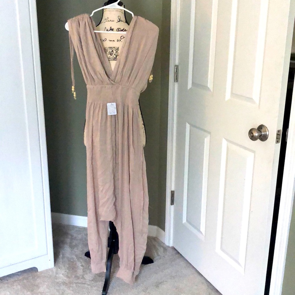 NWT adorable deep V neck harem style jumpsuit